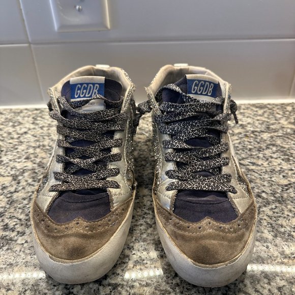 Golden Goose Silver Glitter Mid Star Sneakers - Picture 4 of 4